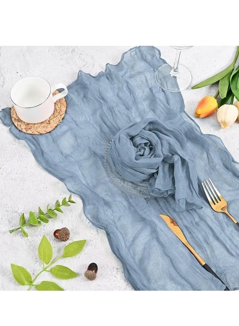 6Pcs Gauze Cheesecloth Napkins, Wrinkled Dinner Napkins, Decorative Table Napkins for Home, Wedding, Parties, Table Decoration 50*50cm (Blue) - Image 4